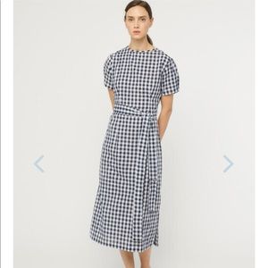 Oak and Fort Gingham Black White Midi Dress